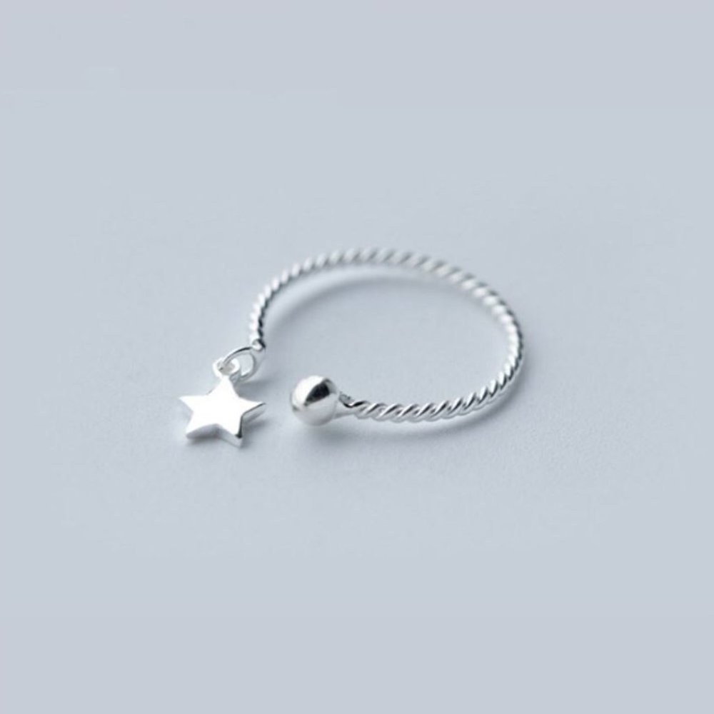 Minimalist 925 Sterling Dainty Star Ring - Picture 2 of 3